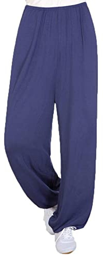 ZMIN Pantaloni Tai Chi Donna Tessuto in Fibra di bambù Pantaloni Tai Chi da Uomo Pantaloni Harem Lantern Yoga Pilates Pantaloni Casual Slim Pantaloni da Jogging,A,L