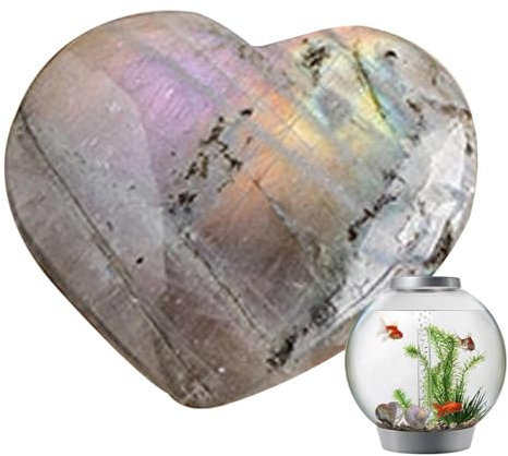 Piedra lunar en forma de corazón - Piedra lunar en forma de corazón, piedra lunar decorativa natural de púrpura | Piedra lunar de bolsillo para artes, manualidades, coleccionable para