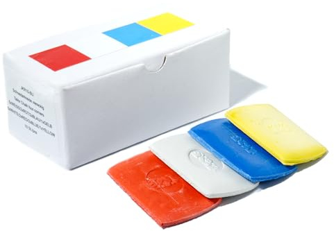 Trimz Tailors Chalks Assorted Colours 10 Chalks in a Box, 5x White, 2x Red, 2x Blue, 1x Yellow (Assorted)