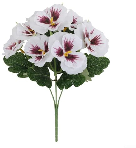 9Pcs Artificial Pansy Flowers Plastic Blooms for Indoor Outdoor Decoration Summer Garden Patio Windowsill Lawn DIY Home Wedding