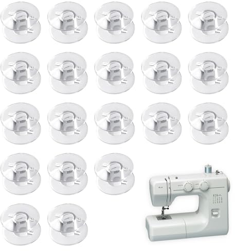 Bobbins for Sewing Machine | Homiladi 20Pcs Clear Bobbins | Transparent Household Sewing Machine Bobbin for Home Sewing Accessories Tools Compatible with Janome Machine