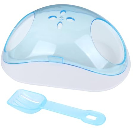 DOITOOL Salle de Bain de Sable Design Demi-Transparent Antiretournement en Plastique avec Pelle Couleur Aléatoire pour Hamster et Chinchilla pour Maison et Voyage