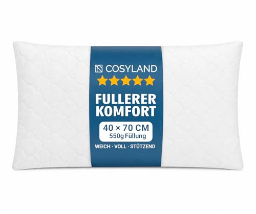 COSYLAND Almohadas 40 x 70 cm Pack de 2 para Cama - Estilo Hotel de Lujo, Diseño Acolchado, Blandas, Suaves, Cómodas y Transpirables para Dormir