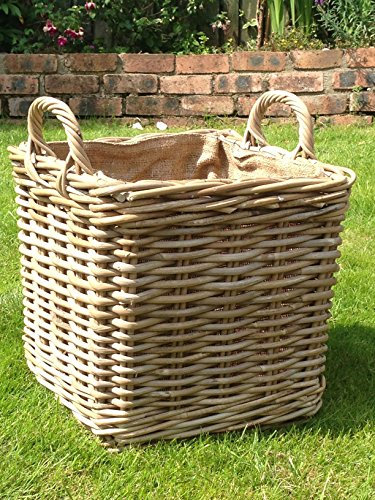 Very Strong Excellent Quality Lined Square Log Basket / Storage Basket