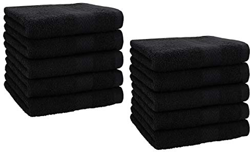Betz 10 Stück Seiftücher Premium 100% Baumwolle Seiflappen-Set 30x30 cm Farbe schwarz