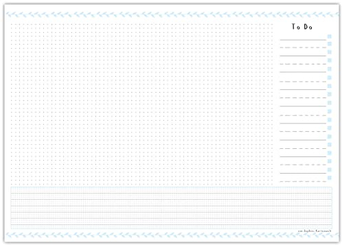 Schreibtischunterlage Papier zum Abreißen im praktischen DIN A3 Format - Schreibunterlage aus Papier mit 25 Blatt - Mit praktischer To Do Liste - von Sophies Kartenwelt