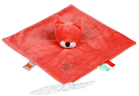Nattou Schnuffeltuch Fuchs Oscar mit Befestigung für Schnuller, 28 x 28 cm, Fanny und Oscar, Orange
