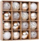 SHANJIA Weihnachtsbaum-Dekorationen, 16 PCS Champagner-Gold-weiße Weihnachts-Ornamente-Kugeln, bruchsichere hängende Ornamente-Kit für Weihnachten