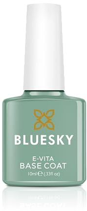 Bluesky E-Vita Base Coat 10ml, Vitamin E Enriched Gel Nail Polish for 21 Day Manicure, Professional, Salon & Home Use, Requires Curing Under LED UV Nail Lamp