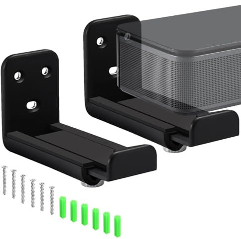Supporti per soundbar regolabili in profondità,Supporto per soundbar con profondità regolabile,Supporto a parete per doppia soundbar - Supporto da parete per altoparlante per canale centrale per sala
