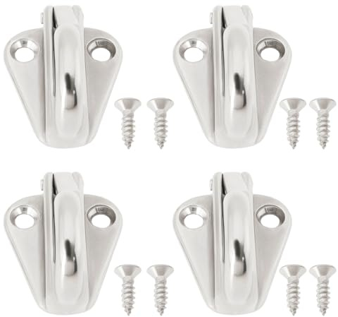 EMSea 4 Ganci per Parabordi per Barche in Acciaio Inossidabile 316 Gancio per Parabordi Marini Clip per Parabordi per Barche Resistenti per Veicoli E Imbarcazioni Marittime con Viti 37x31 Mm