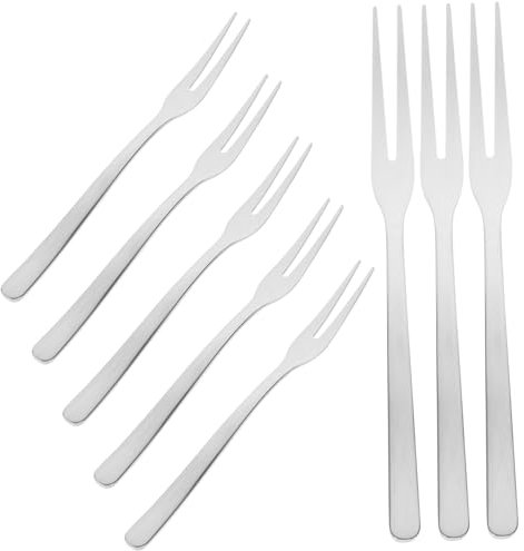 TOPPERFUN 8 Pezzi Forchetta Da Frutta Forks Insalata Buffet Forchette in Acciaio Inox Per Antipasti Forchette Da Cocktail in Acciaio Inox Forchette Da Aperitivo Silver Acciaio Inossidabile