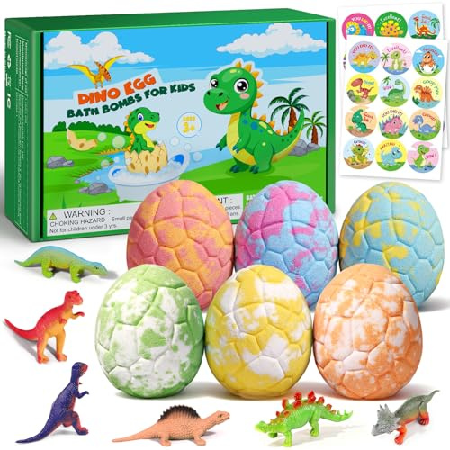 Eletorot Christmas Stocking Fillers Kid, Dinosaur Bath Bomb with Toy Inside