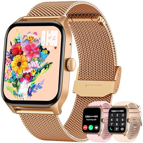 Orologio Smartwatch Donna Fitness Watch: 1.83 Schermo Smart Watch con Chiamate Bluetooth Risposta Vivavoce 100+ modalità Sport Frequenza Cardiaca da Polso Activity Tracker Contapassi per Android iOS