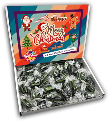 Lime and Liquorice Merry Christmas Sweets Gift Box Hamper (RETRO CHRISTMAS FRONT)