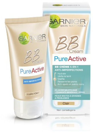 Garnier Skin Active Crema BB Pure Active 5-en-1 Anti-imperfezioni, chiaro 50 ml