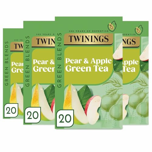 Twinings Green Tea, Apple and Pear 80 Tea Bags (Multipack of 4 x 20 Bags)