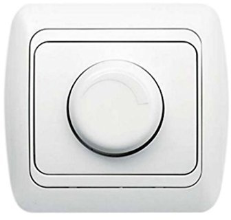 EL-BI Drehdimmer 800W Alpinweiß All-in-One - Rahmen + Unterputz-Einsatz + Abdeckung - geeignet für mehrere LED + Energiesparlampe (Mindestlast 40W)