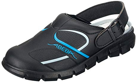 Abeba Clog 7331 - Dynamic Mikrofaser, schwarz/blau zertifiziert, 43