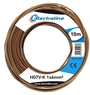 Electraline 15291, H07V-K Cable, Sección 1x6 mm, 10m, Marron