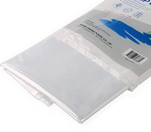 TopSon wasserdichte Wachstuchbeschichtung, 3,6 x 2,7 Meter transparente dekorative Plastikstaubdeckung, dekorative Lackstaubdeckung und wasserdichte Kunststofffolie