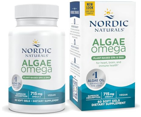 Nordic Naturals Algae Omega, 715mg Vegan EPA+DHA, Plant-Based - 60 Count