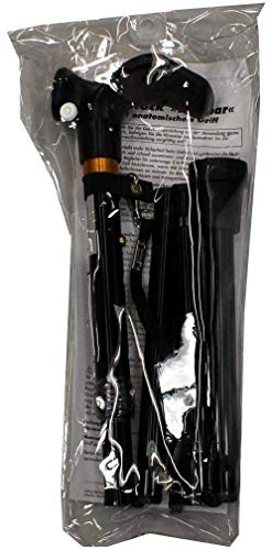 GEHSTOCK faltbar Anatom.Griff rechts schwarz 1 St