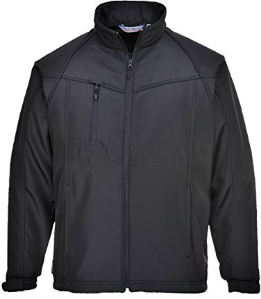 Portwest TK40 Oregon Softshell Med Dragkedja 2 Sidofickor Vattenavvisande | Svart, 3XL, UPF 50+, 5 Fickor, Lång Ärm, Unisex, Micro Polar Fleecefodrad, Polyester, Krok och Ögla, Vindtät och Vattentät