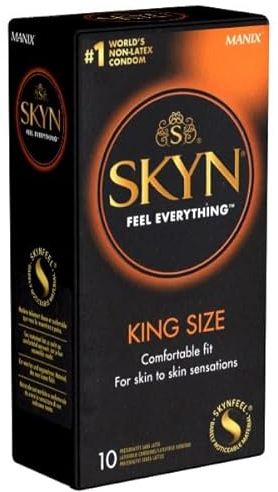 Manix SKYN Large 10 preservativi senza lattice in poliisoprene – larghezza 56 mm – adatto anche per uomini più grandi – inodore