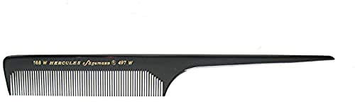 HERCULES SÄGEMANN - 188WR-497WR | Peigne en ébène de haute qualité | Peigne à manche pour coiffures et séparer les différentes mèches de cheveux | Largeur denture | Couleur : noir | Taille : 20,4 cm
