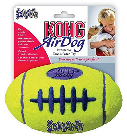 KONG Air Squeaker Football Small Giochi per Cani, Giallo Fluo, Unica