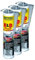 3x PETEC K&D Karosserie Klebe- und Dichtmasse Klebemasse Dichtmasse Karosseriekleber Klebstoff Kleber Kartusche 310ml grau
