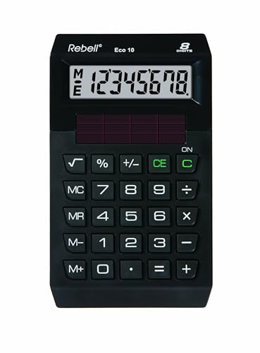 Rebell RE-ECO10 - calcolatrice da tavolo, colore nero