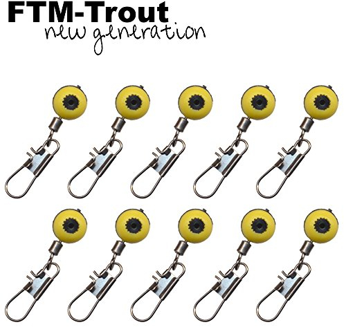 FTM Unisex – Erwachsene 10C8070297C10 Laufwirbel-10 Angelwirbel für Futterkörbe, Bodentaster & Laufposen, Wirbel zum Matchangeln & Forellenangeln, Bunt, Normal