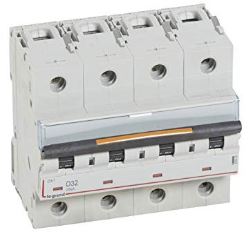 Disjoncteur DX³ - 25kA - 4P 400V~ - 32A - courbe D - 6 modules