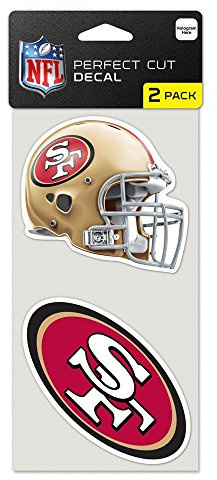 NFL San Francisco 49ers Perfect Cut Decal (Set of 2), 4 x 4