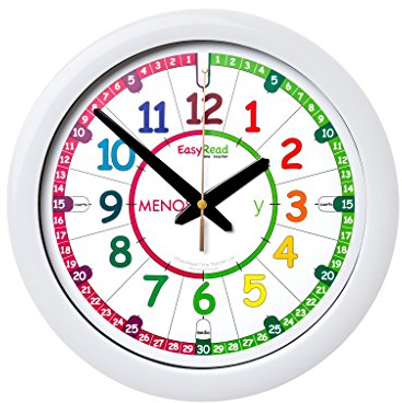 EasyRead time teacher Imparare a leggere l' ora in spagnolo. spagnolo orologio da parete per bambini Simple 3-step Teaching System, 29 cm di diametro. Età 5 - 12