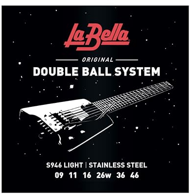 La Bella Double Ball-End Saiten S/Less Stahl Rnd Wnd Light 9–46