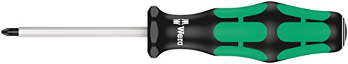 Wera 05009340001 355 SK PZ Tournevis pour vis cruciformes PZ, PZ 0 x 60 mm, Noir/vert