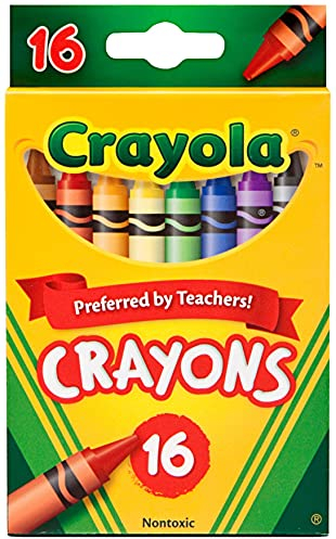 CRAYOLA Crayons, School Supplies, Colors may vary, 16 Count, Crayon Size 3-5/8L x 5/16 Diameter