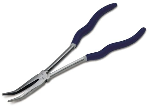 11 45 Degree Bent Nose Extra Long Reach Chain Nose Pliers
