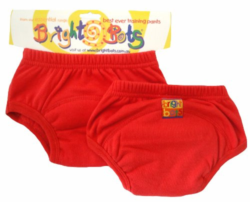 Bright Bots Potty Training Pants with Absorbent and Water Resistant Layer. Bright Pull On Washable Cotton Pants for Toddlers 2 Pack (L 2years, Red)