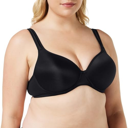 DORINA Women's Rachel Bra - Lightly Padded Demi Bra with Underwired Moulded Cups, Adjustable Straps, and Soft Micro Fabric for All-Day Comfort, Black