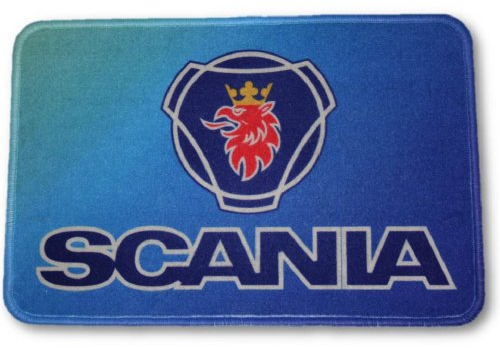 Schilderfeuerwehr Fußmatte Scania 60x40cm / 60x20cm Gummirand rutschfest LKW Teppich Fußabtreter Türvorleger Fußabstreifer Schmutzfänger Schmutzmatte haustür (60x40cm, blau)