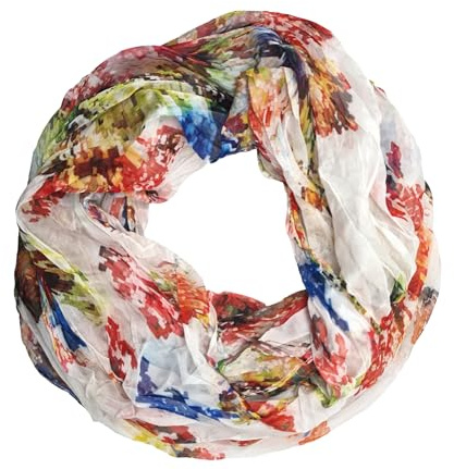 Loop – Sciarpa/Tubo Sciarpa con ornamento in diversi colori, leggero e setoso von zarolo 1 (blau - rot -weiss) Medium