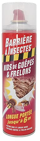 BARRIERE A INSECTES Aérosol contre les Guêpes, Frelons Spécial Nids, Prêt à l'emploi, 500 ml, BARGUEPE500