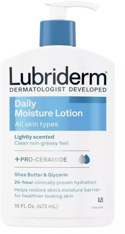 Lubriderm Daily Moisture Hydrating Body and Hand Lotion with Vitamin B5, Non-Greasy, 16 fl Oz, Package may vary