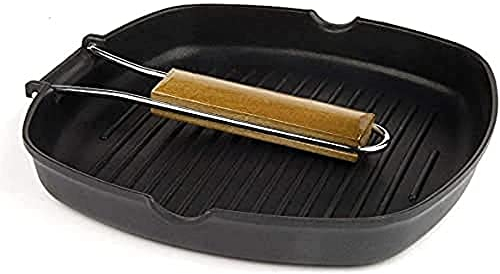 Vier Menaje 619 Asador inducicón 20cm, Aluminio Fundido, Negro, 20 cm