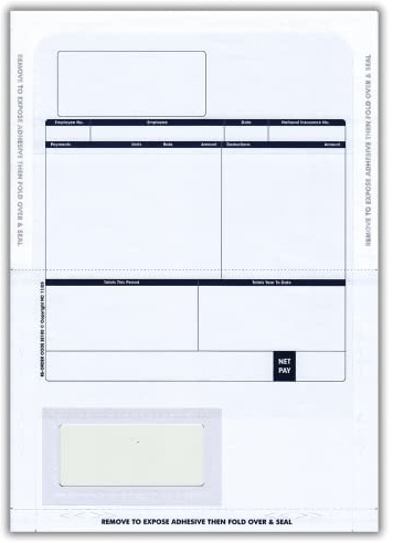 Sage Custom Forms SE100 Sage 1-Part Laser Payslip Advice Mailer 2 Tape Seal (Pack of 500), Blue & White