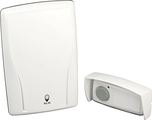SCS Sentinel - CSF0023 - Carillon Sans Fil - Sonnette Extérieure Étanche - Portée 80 m - Bouton Poussoir, Visserie, Alimentation Inclus - UEL-Bell 80 Blanc